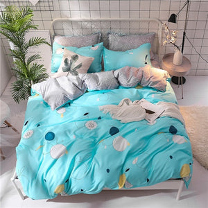 Blue Pink Bed Linen Set