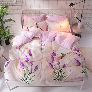 Blue Pink Bed Linen Set