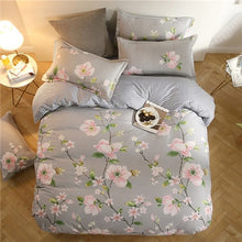 Load image into Gallery viewer, Gray Floral Bed Linen Set