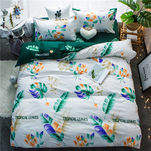 Gray Floral Bed Linen Set